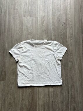 Everlane white boxy cropped organic cotton white t shirt size medium